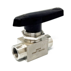 Valve à boule 3/8" fnpt en acier inoxydable 3000psi