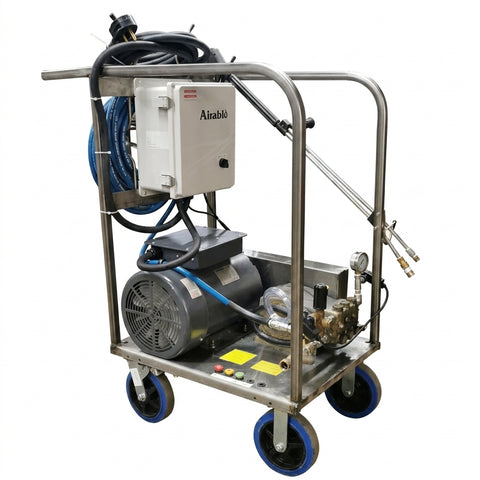 Bâti mobile en acier inoxydable 230 volt à courroie 3000psi 4gpm reconditionné