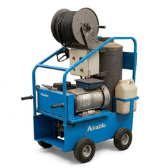3000psi 4.0gpm Eau chaude électrique à courroie brûleur diesel avec roues fixe