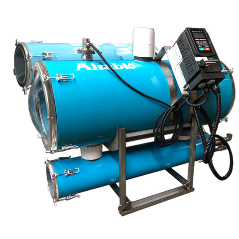 HORIZONTAL RELEASER PUMP IN STAINLESS STEEL TANK 14"I.D. WITH 2x MANIFOLD AND VARIABLE FREQUENCY CONTROL