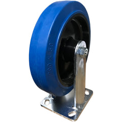 8" blue fixed wheel with 4 1/2" bracket